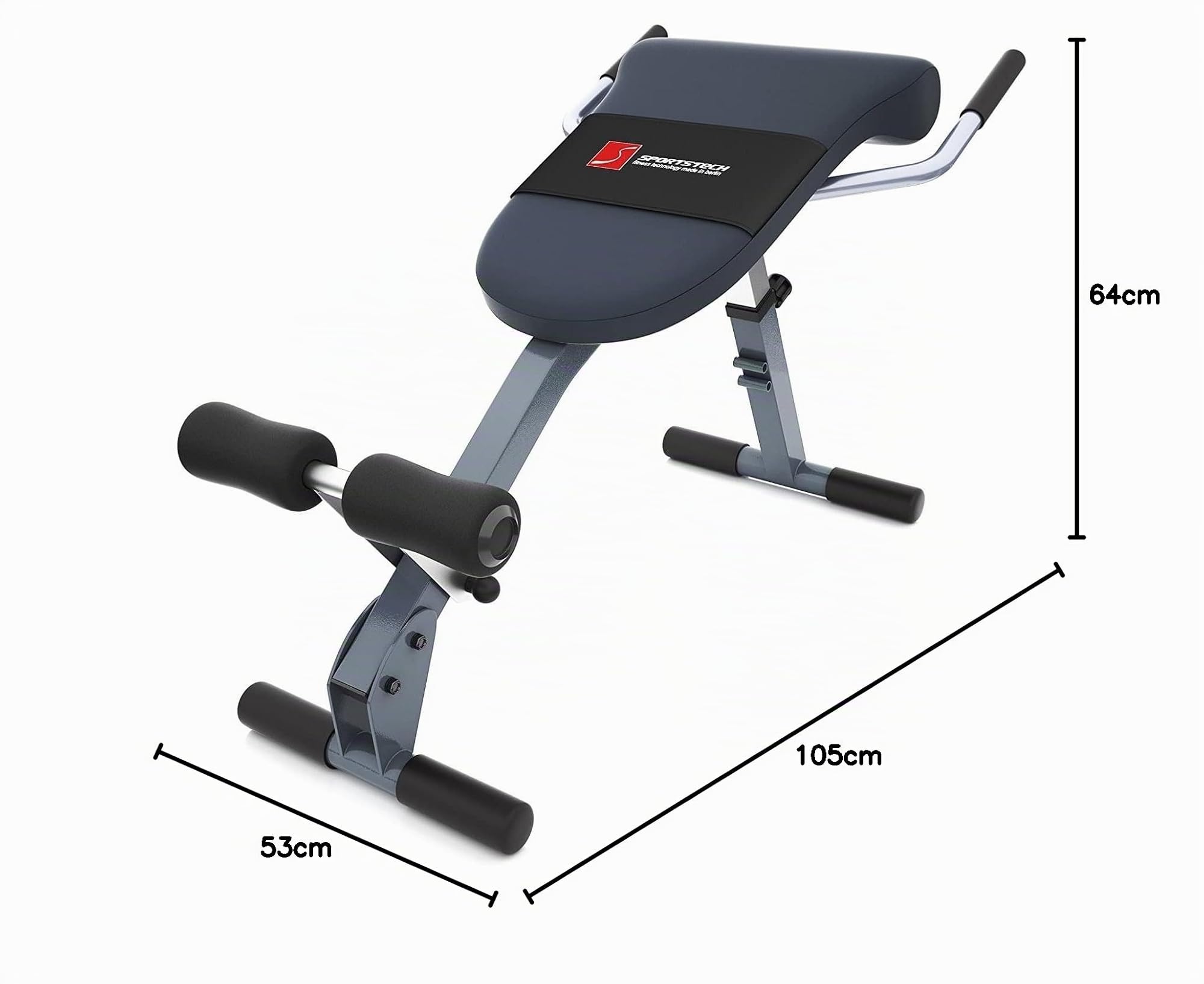 SPORTSTECH BRT200 Entrenador de Espalda y Abdomen 3en1 Patentado propio con innovador diseño antideslizante; Plegable; Multifuncional con acolchado ergonómico; Plegado fácil.