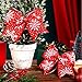 Panelee 12 Pieces Burlap Bow Christmas Wreath Bow 6 x 6 Inch Burlap Bow Knot Snowflake Burlap Bow Christmas Tree Ornaments Craft Bows for Rustic Farmhouse Xmas Birthday Party (Red, Snowflake)