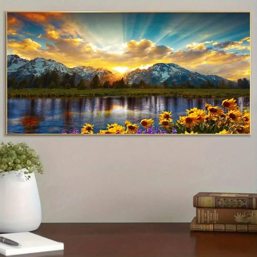 Peinture murale vintage paysage pour salon chaleureux XINBAO 30x60