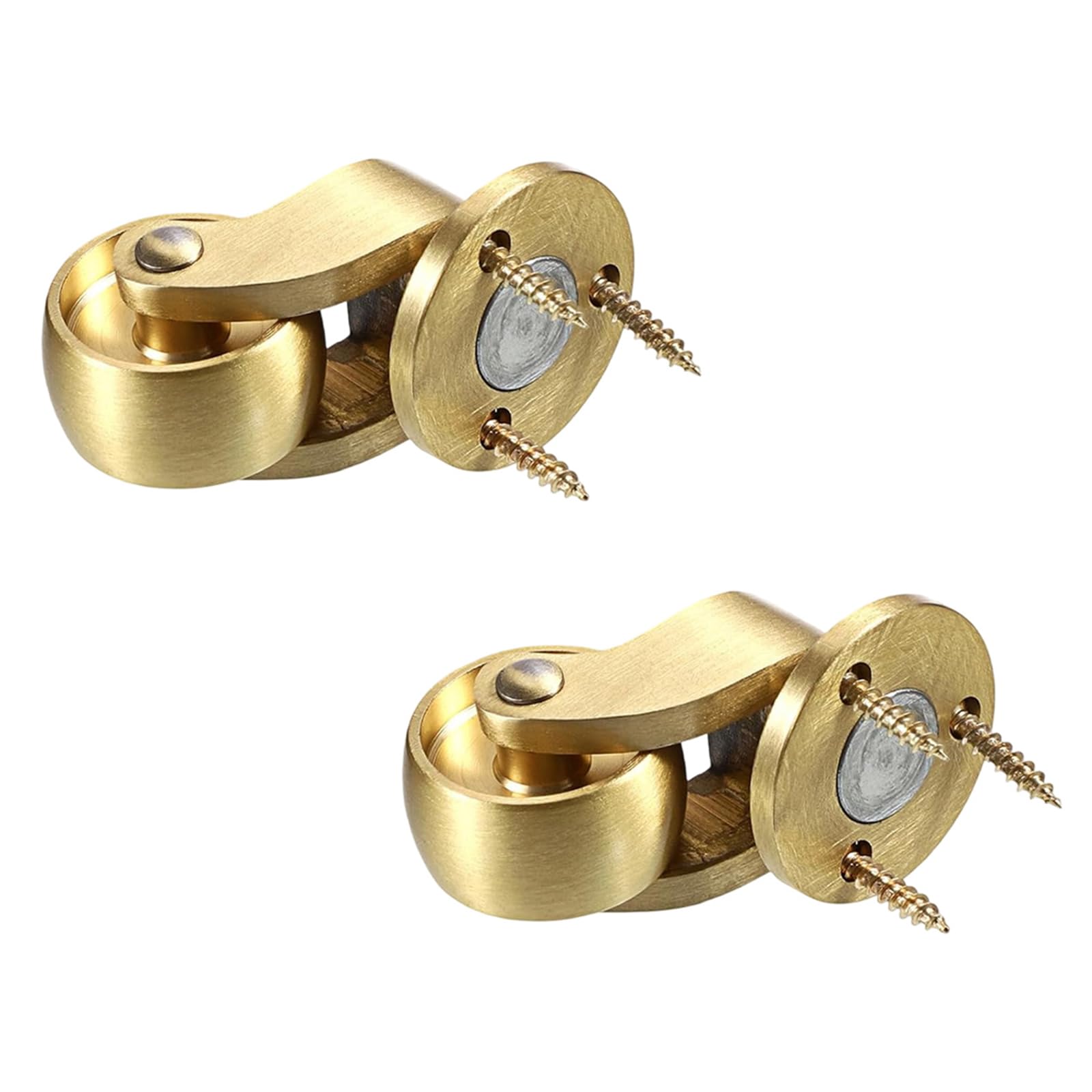 Duty Brass Casters with Quiet Roll for Furniture, Chairs, Tables & Hardwood Floors Brasses Swivels Casters