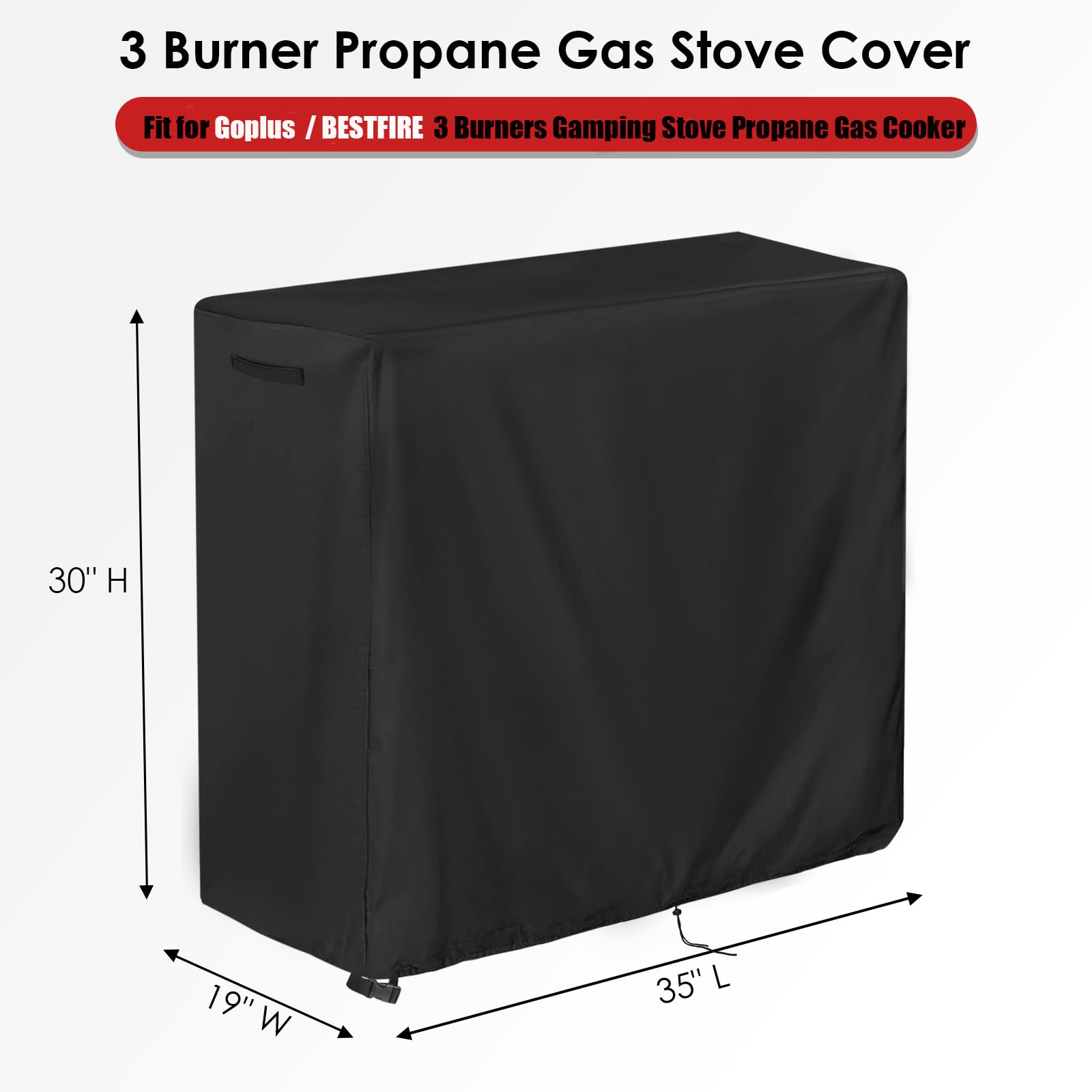 Copertura per fornello da campeggio all'aperto adatta per Goplus / per Bestfire 3 fuochi a gas propano fornello a gas, copertura impermeabile per fornello a propano per campeggio Paito RV