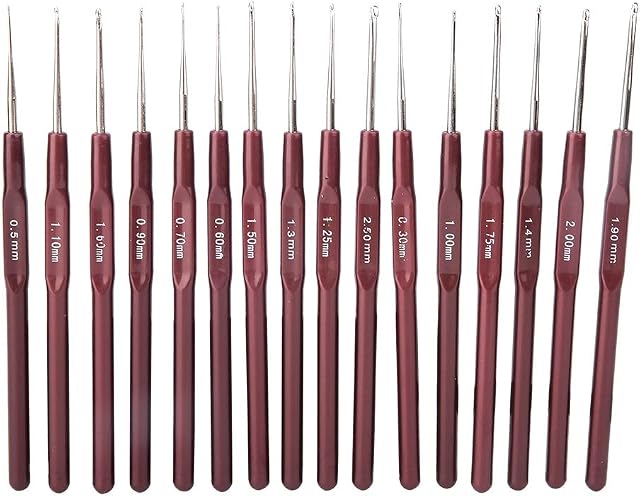 16pcs Crochet Hooks Set Plastic Handle Lace Crochet Hook Set Metal Knitting Needle Kit DIY Knitting Tool 0.5MM-2.5MM