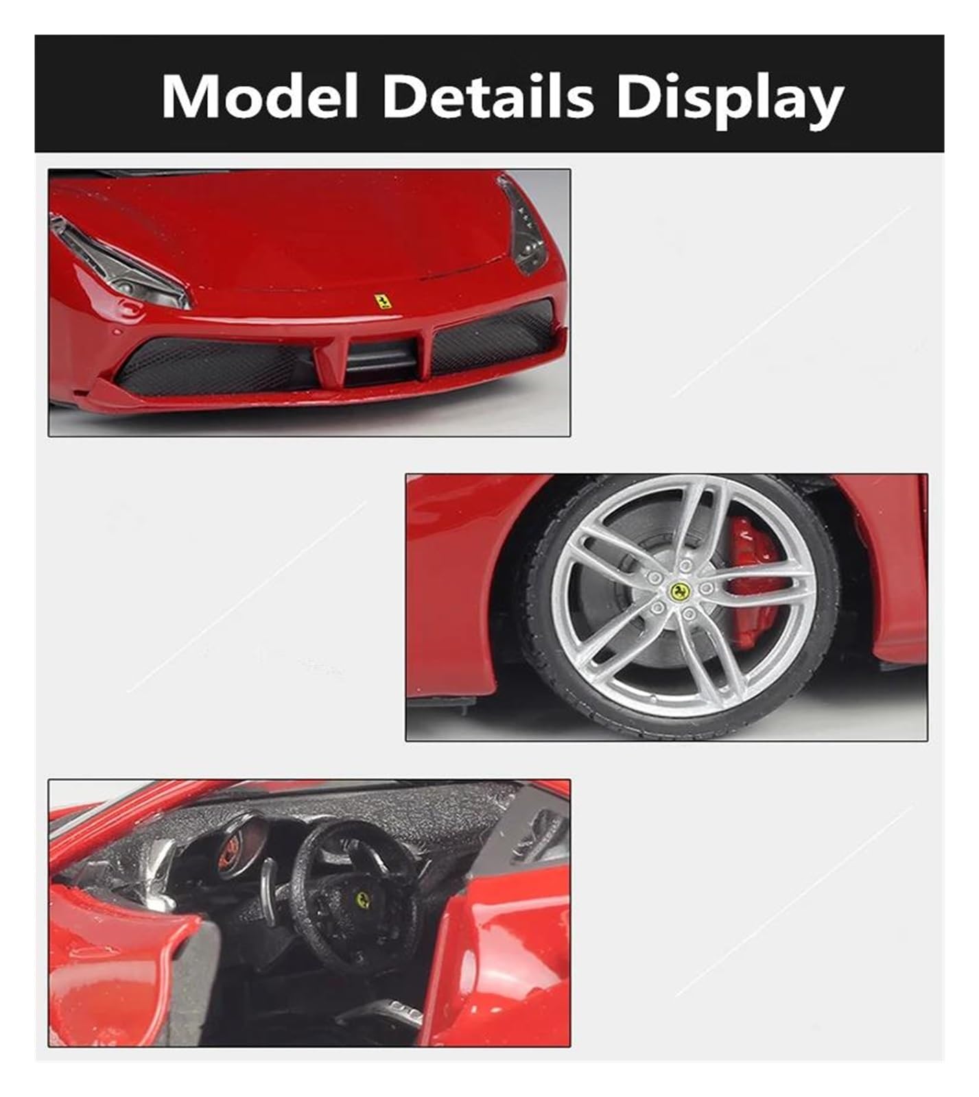 【稀少】1:24 スケール フェラーリ488 ランボルギーニ  合金高級車両 Amazon | メタルカーモデル スケールレプリカ 1 24 フェラーリ 488 GTB