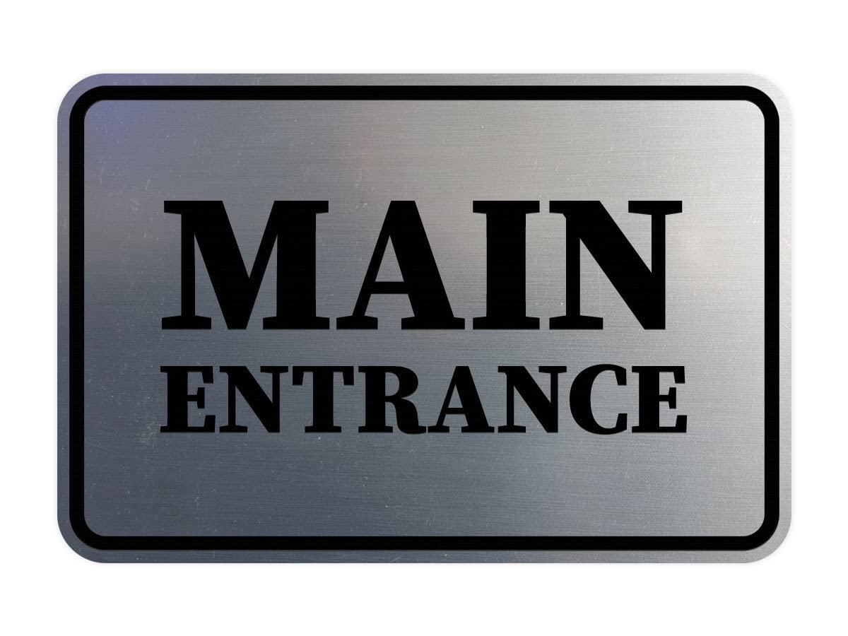 Signs ByLITA Classic Framed Main Entrance Sign (Brushed Silver) - Large