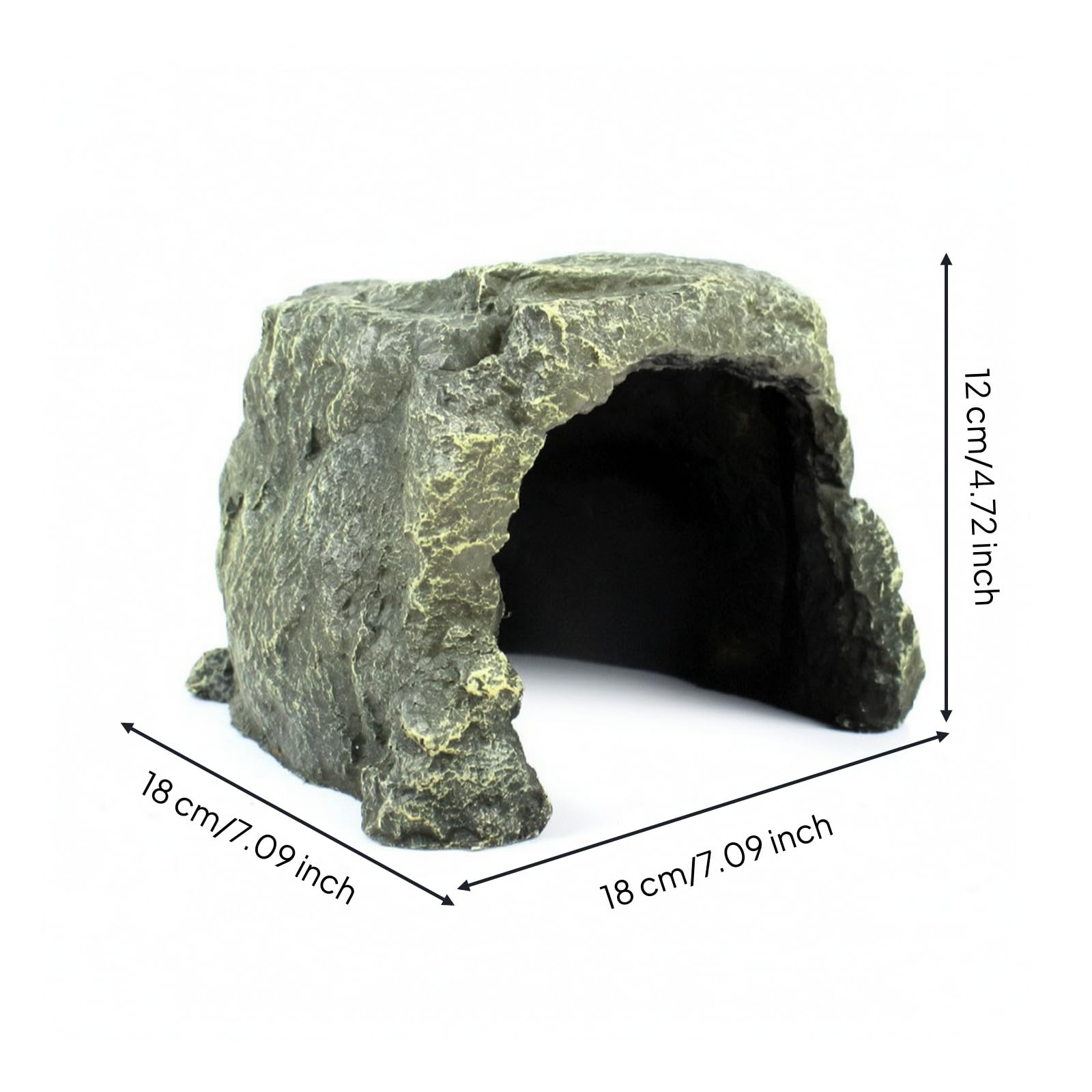Grotta Decorativa con Base Stabile Robusto Grotta di Roccia Simulata Facile da Posizionare per Terrario