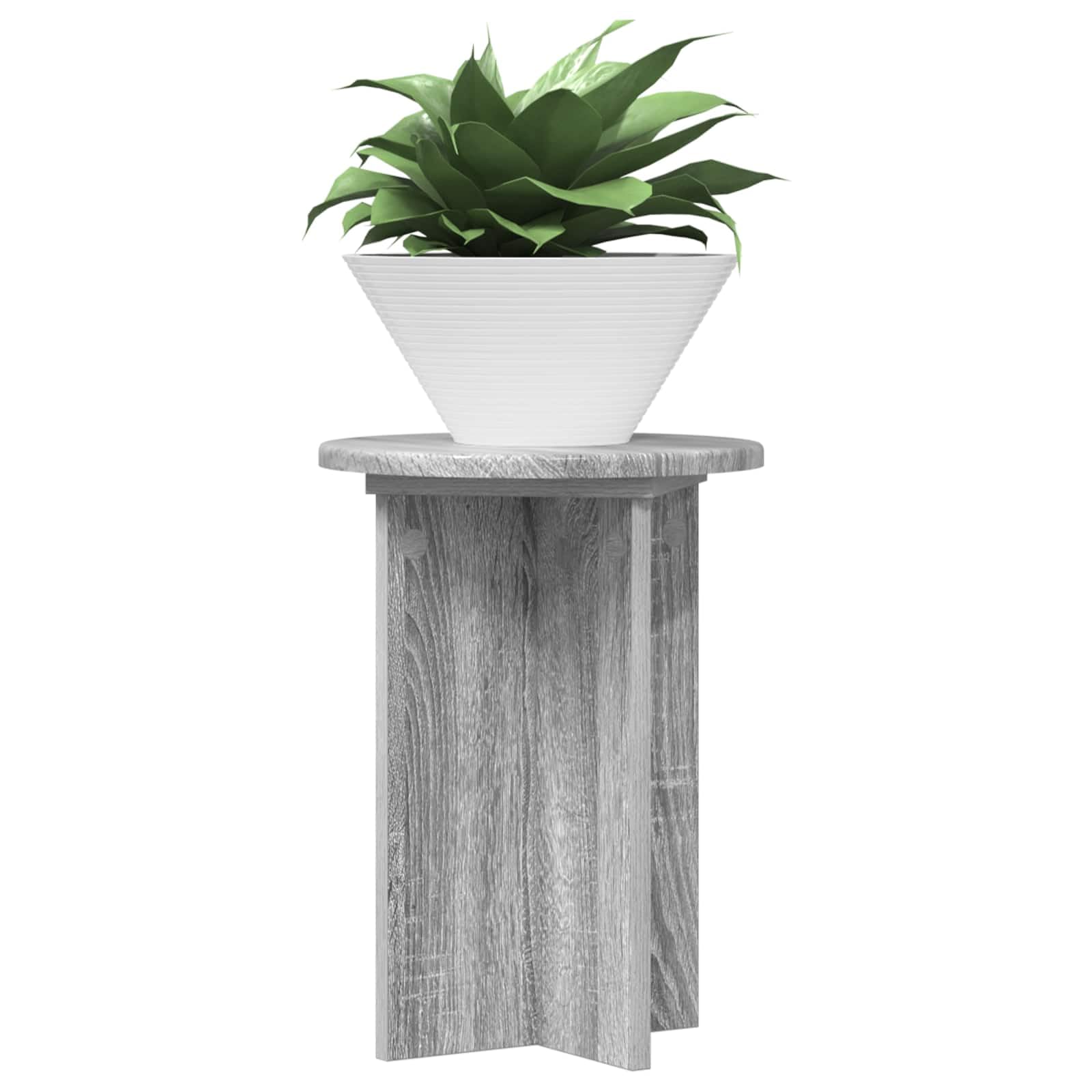 Supporto per piante, 2 pezzi, grigio, in legno, diametro 29,5 x 40 cm | Per interni, design moderno, facile da montare, espositore stabile per vasi