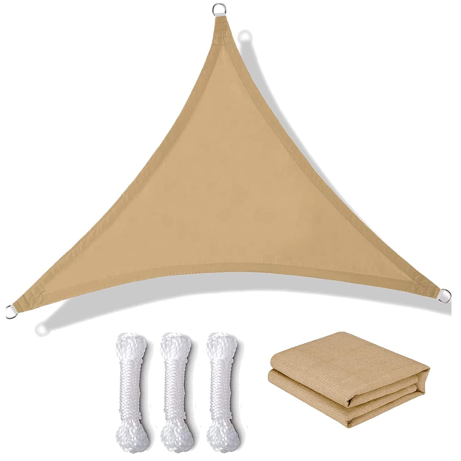 ZHANGY Sonnensegel Wasserdicht Dreieckig Terrasse Schattensegel 5x5x5m/16.4x16.4x16.4ft, Wasserabweisend Sonnenschutz Windschutz Multifunktional Atmungsaktiv Sonnensegel Anti UV, für Garten