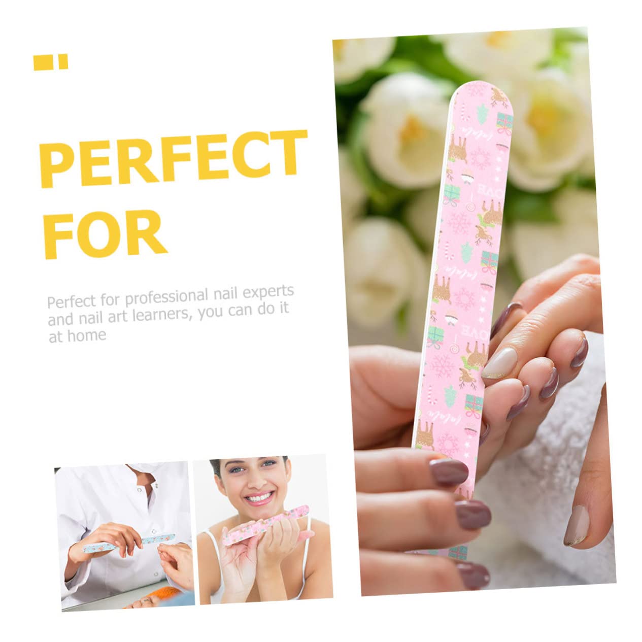 75pezzi Unghie Natalizie Per Manicure e Pedicure Grit Per Nail Art Design e Portatile Per Trattamento Unghie Festive