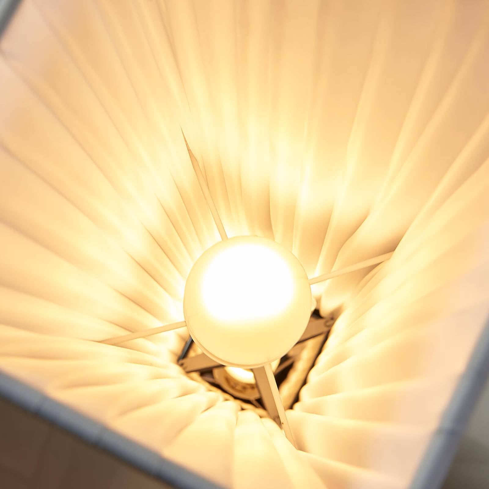 Lindby lámpara de pie salón en blanco, cromo, | e27, 2 bombillas, moderno, de tela para sala de estar, salón, comedor, dormitorio