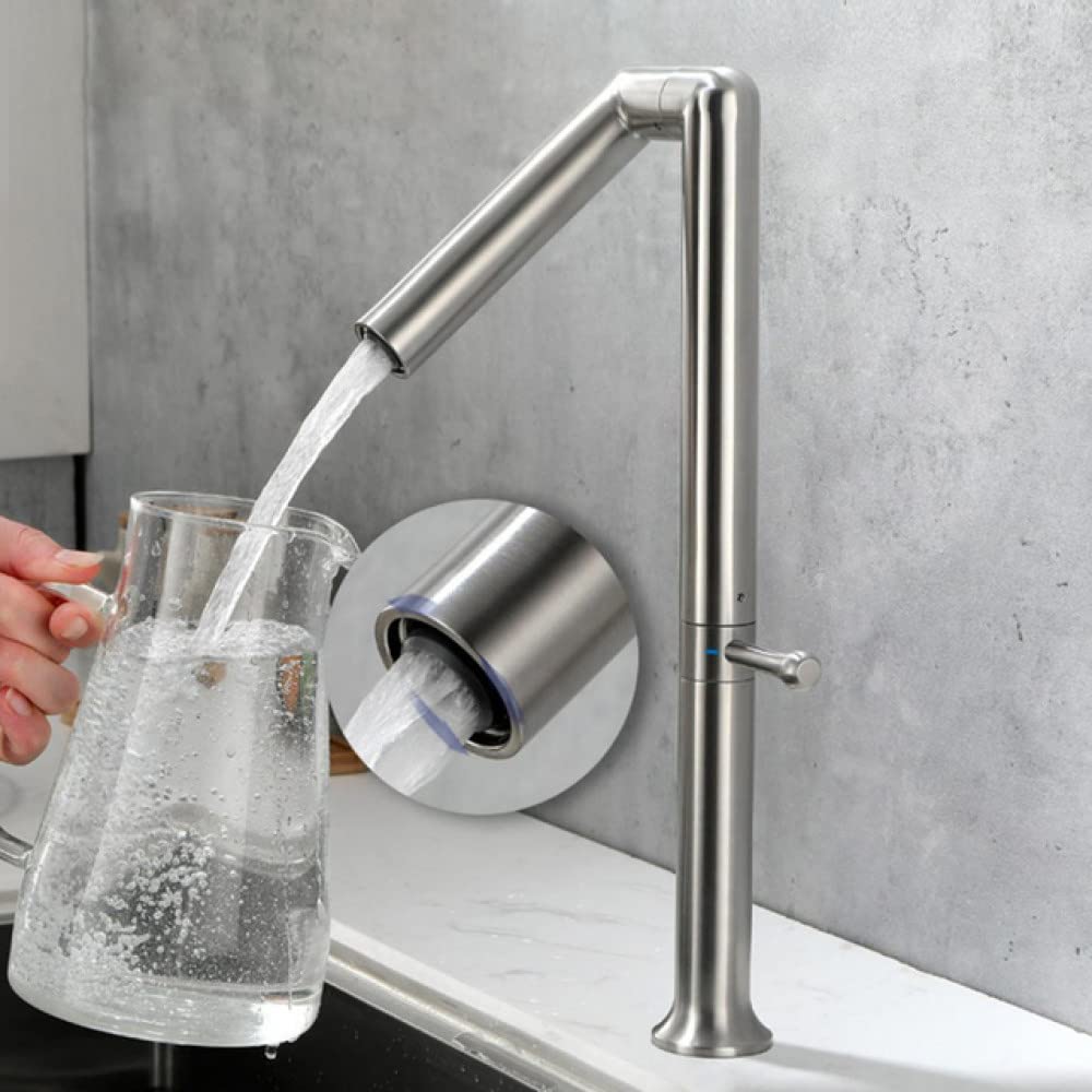 Mélangeur eau froide rotatif avec noyau en céramique durable et corps gris