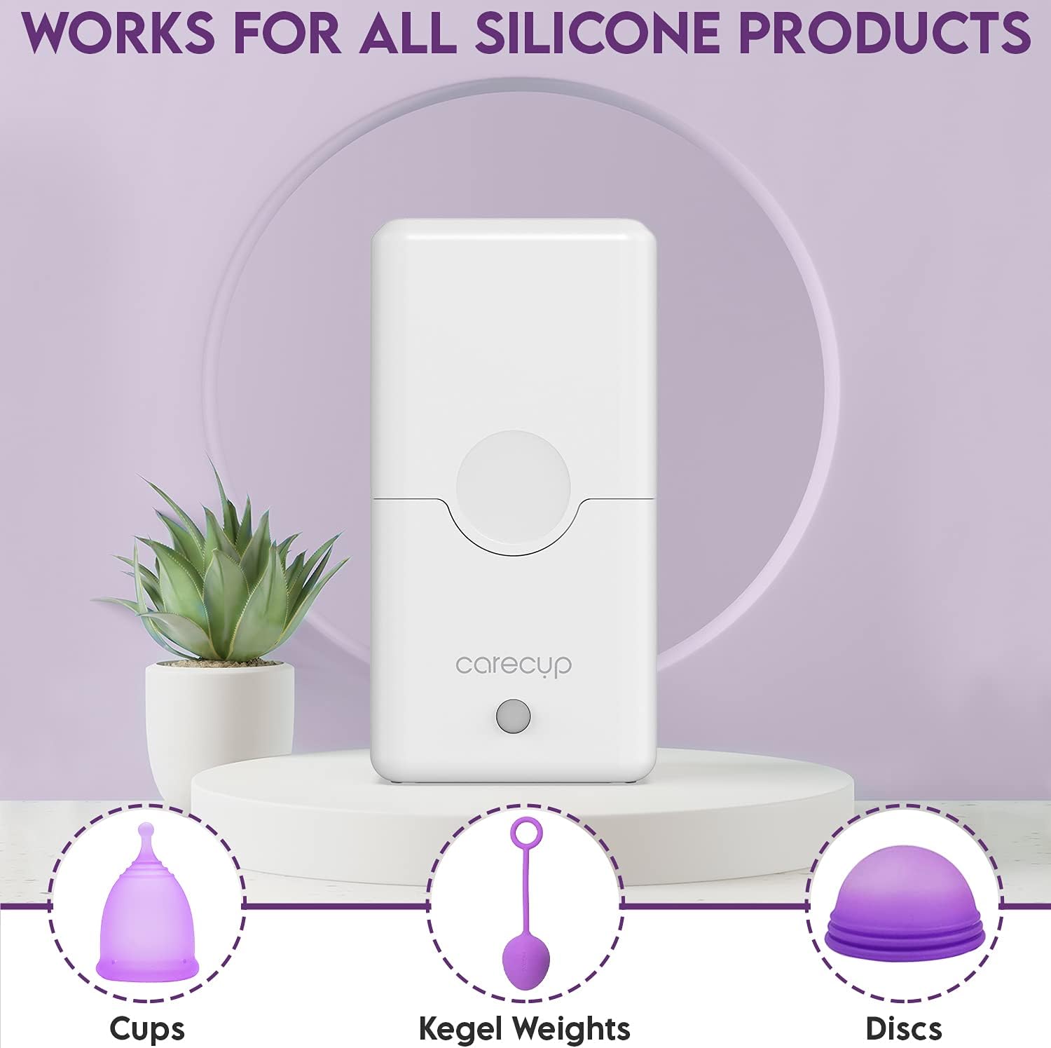 Carecup Menstrual Cup UV Light Sterilizer - Compact, Minimalist, Modern Portable Steamer & Sanitizer - 2-Minute Automatic Sterilization - Feminine Hygiene Accessories : Health & Household