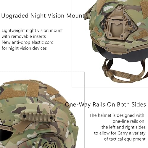 Miniatura 6 de Casco multifuncional de Airsoft, diseño todo en uno, auriculares tácticos desmontables integrados antivaho con pantalla de ventilador deslizante