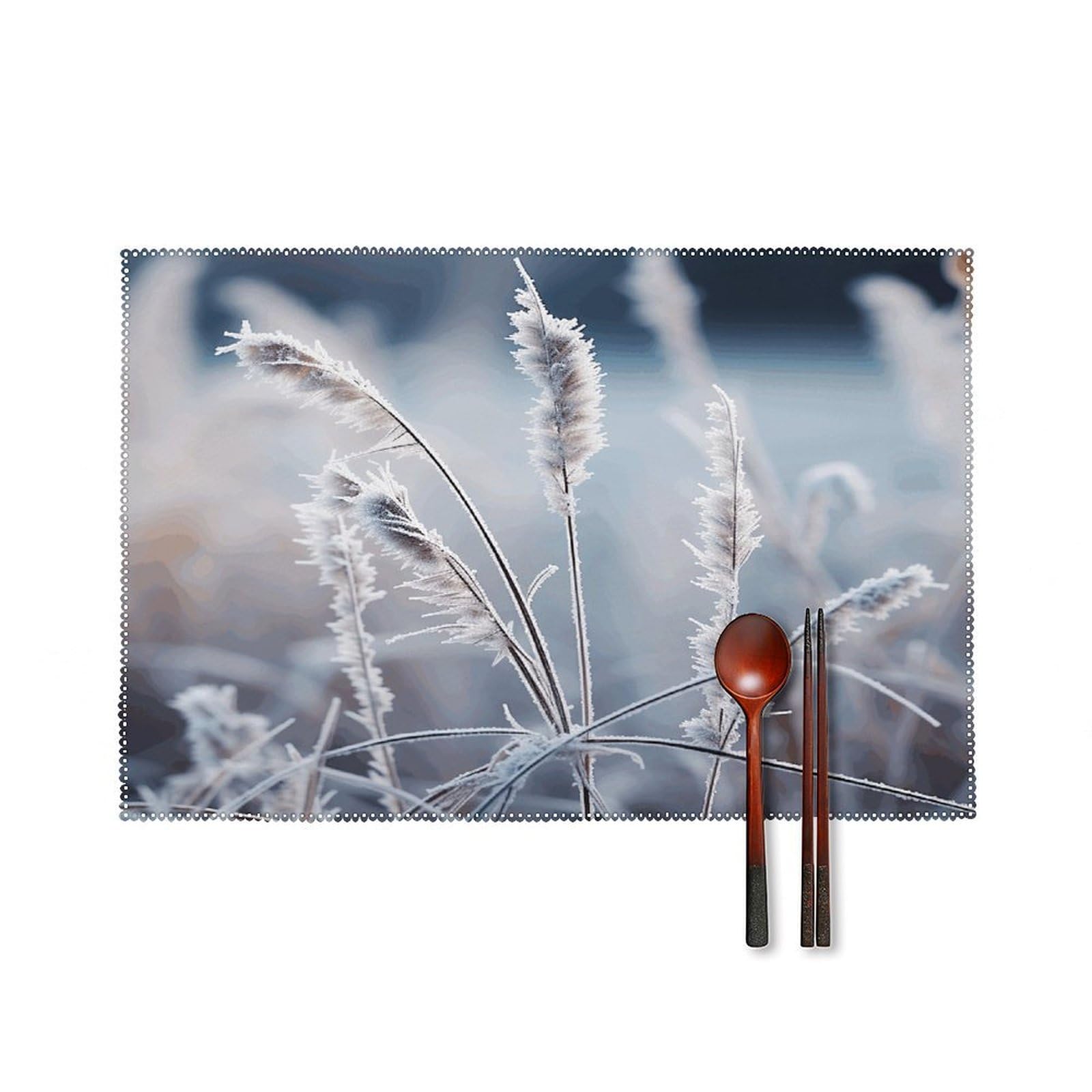Fekiloot Style Frost Grass Placemats Set Of 6,Table Mat