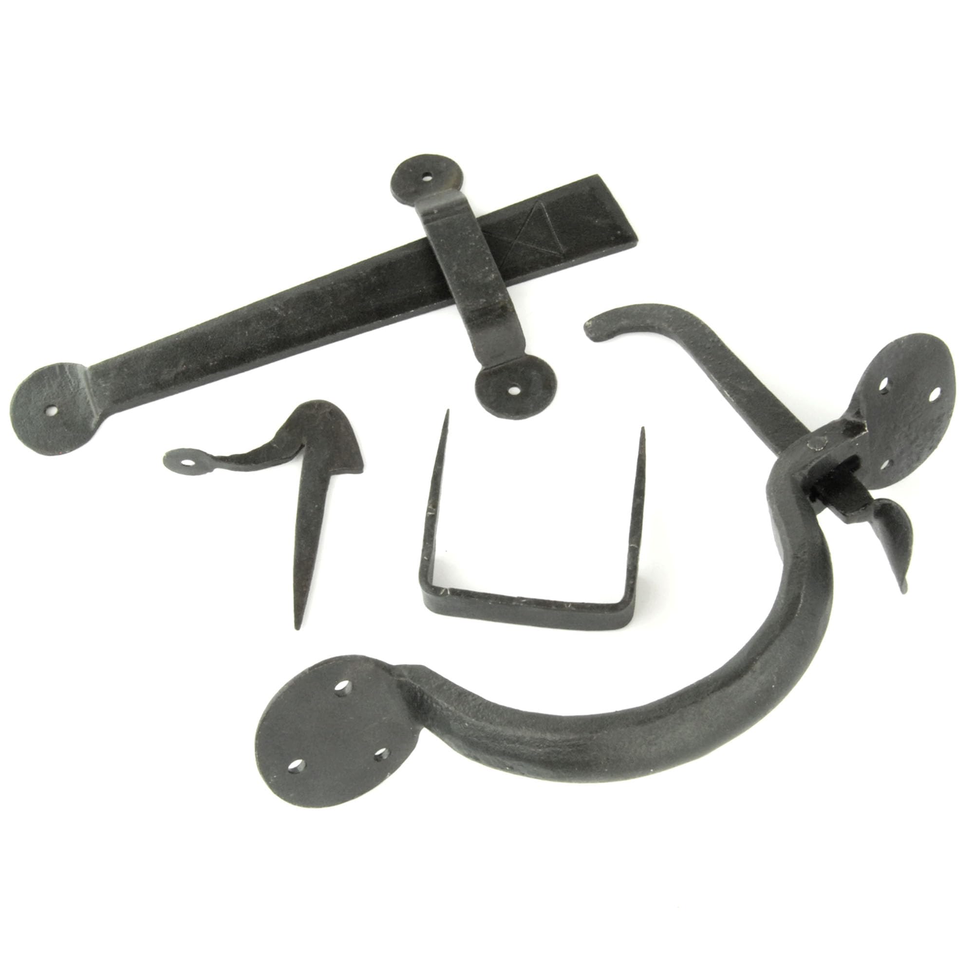 Underground Parts Beeswax Finish Blackened Beeswax Hand Forged Iron Hardware Door Handles Pulls Hinges Latches (Suffolk Door Latch)