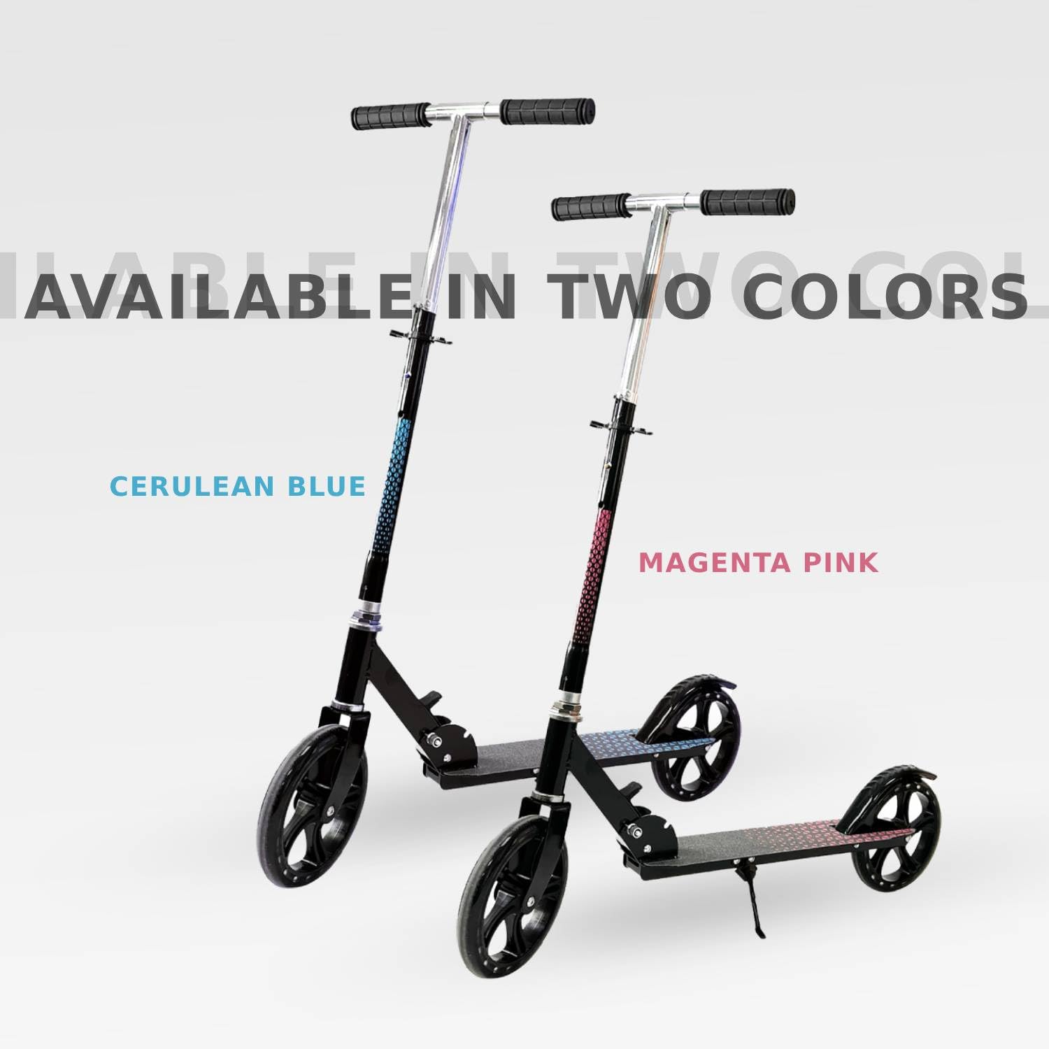 ZWHEEL Patinete Plegable para Adultos y Niños, Manillar Ajustable, Ruedas Grandes de 20cm, Freno Trasero, Carga Máxima 100kg