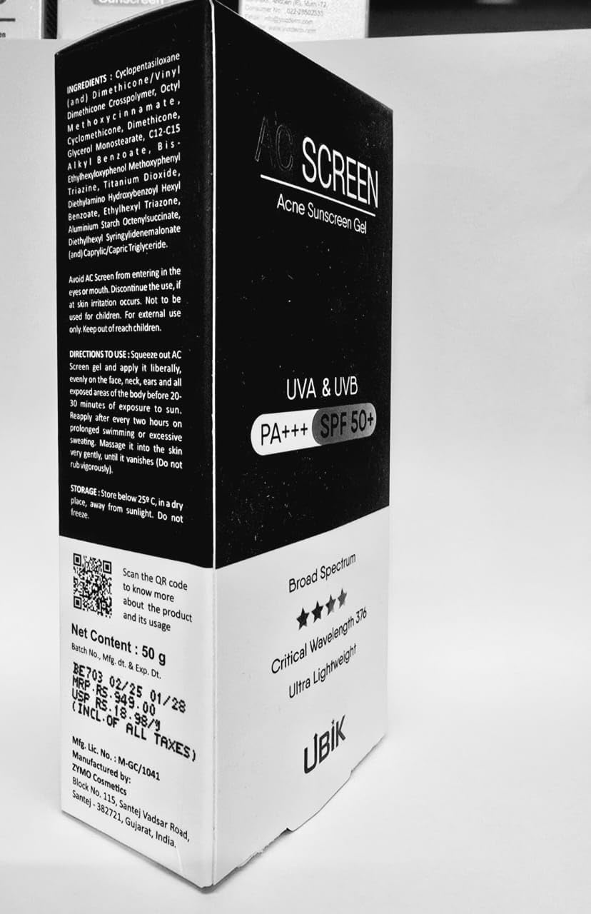 AC SCREEN GEL OIL CONTROL SUNSCREEN 50 ML | SPF 50 PA+++/ PACK OF 2 | NEW PACKAGING