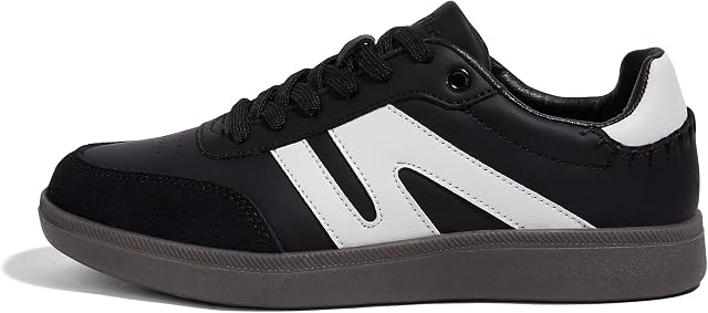 LUCKY STEP Femmes Classique Rétro Gum Sole Mode Sneakers Casual Tennis Skate Shoe véritable cuir marche Chaussures Anti-dérapants