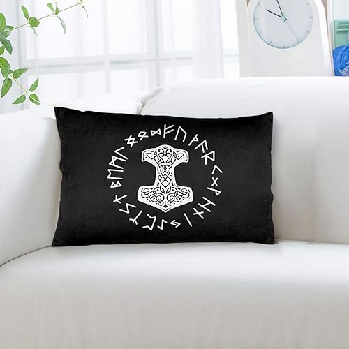 Miniatura 9 de Vikings Mjolnir and Rune Wheel Norse Mythology Symbol Pillowcases Soft and Comfortable Pillowcase 16"x24"