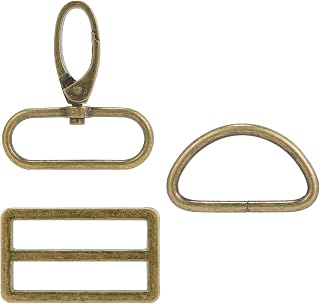 1 inch Antique Bronze Buckles kit Swivel Lobster Clasp with D Rings Tri Glide Swivel Hooks for Hardware Purse Bags Jewelry Making Keychains Lanyards & DIY Craft Supplies 15 PCS