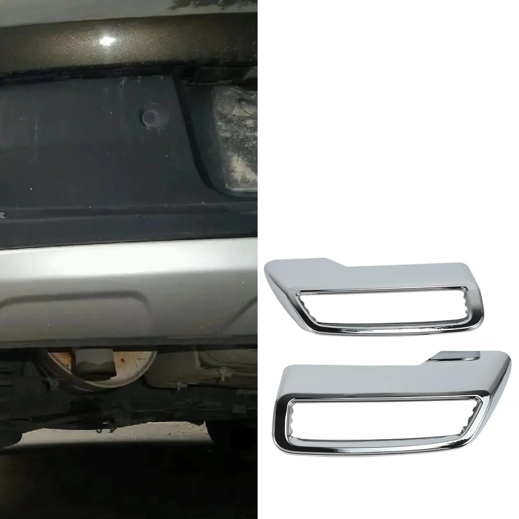 Copertura Terminale Scarico Per Peugeot 3008 5008 Allure 2017-2019 – Decorazione In ABS Argento, Bordo Arrotolato, Resistente A Urti E Ruggine, Installazione Facile