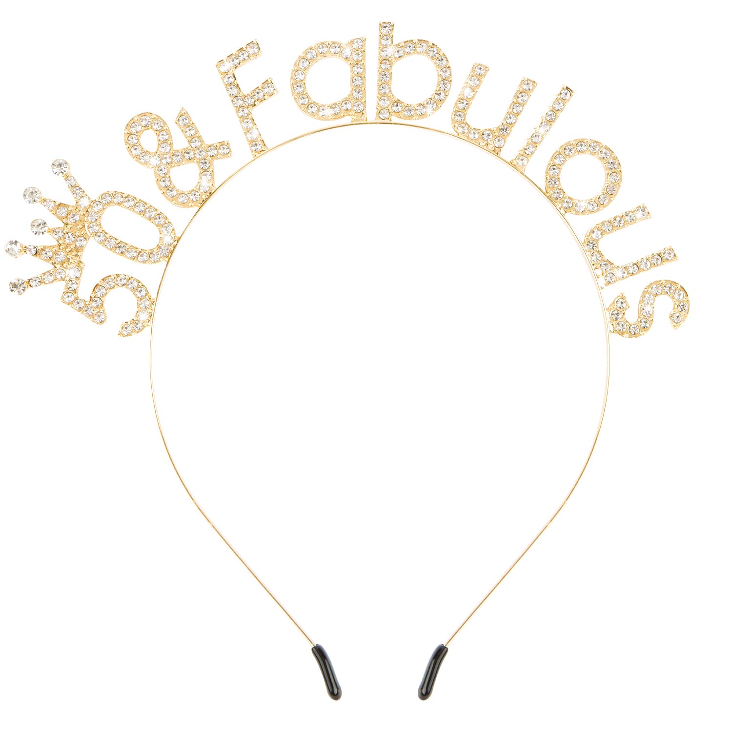 Atoden 50th Birthday Decorations for Women - Gold Tiara Queen Crown, Fabulous Headband, Party Favors and Accessories