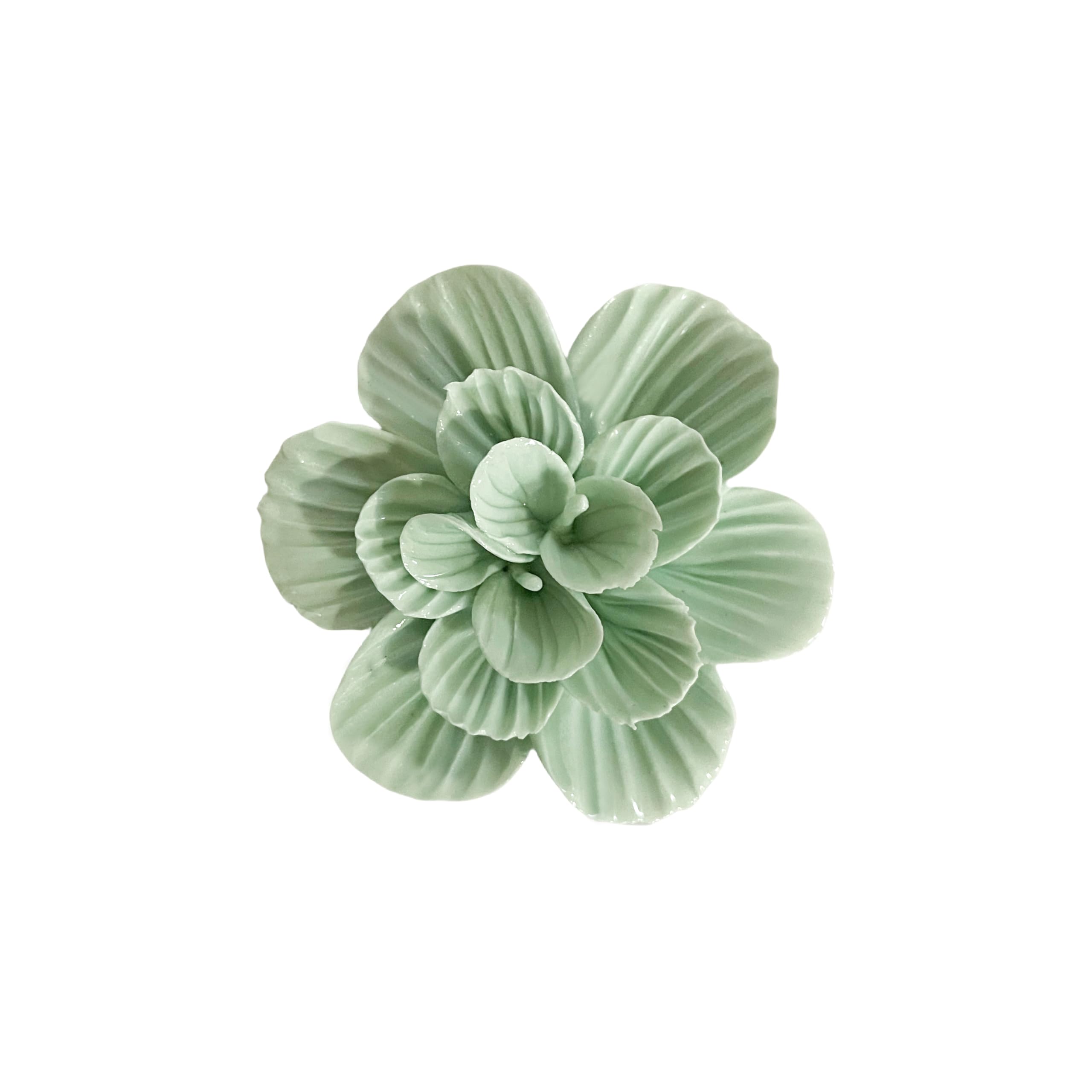 Photo 1 of Bi-Sonic Lee Aloe polyphylla,2.8" Ceramic Flower Wall Art Sculpture, Artificial Plant, 3D Wall Hanging Décor, Modern Home Decor, Handcrafted Floral Wall Decoration (Light Green)