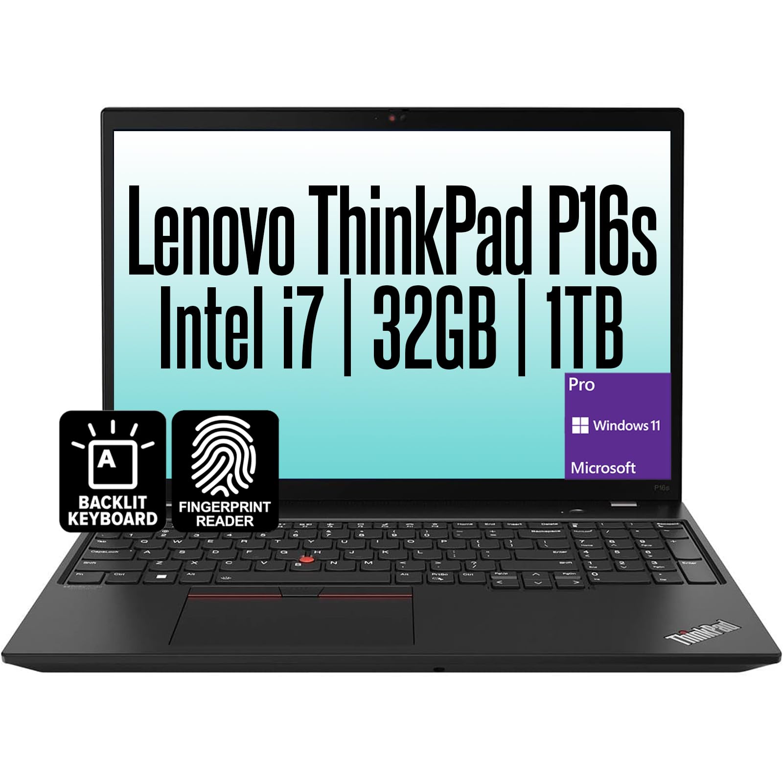 Oemgenuine Lenovo ThinkPad P16s Gen 2 Business Laptop,16” WUXGA, Intel i7-1360P, 32GB DDR5, 1TB NVMe, WiFi 6E, BT, RJ-45, FP, Backlit KB, Win 11 Pro - Black