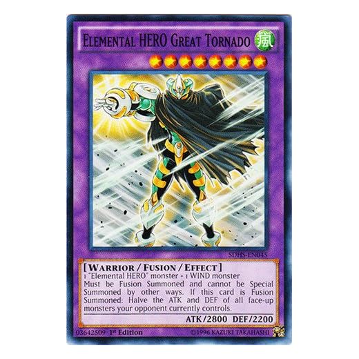 YU-GI-OH! - Elemental Hero Great Tornado (SDHS-EN045) - Structure Deck: Hero Strike - 1st Edition - Common