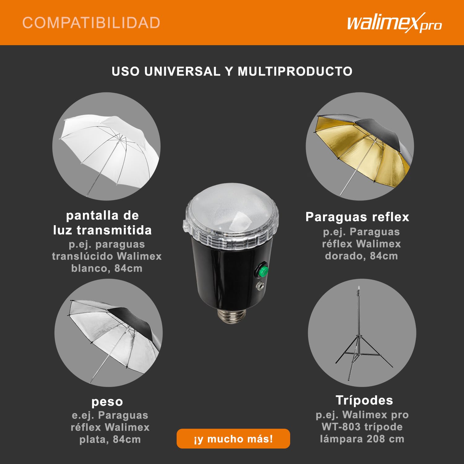 Walimex Pro 40 W Flash de sincronización lámpara – Studio Flash Studio lámpara con fotocélula Sync