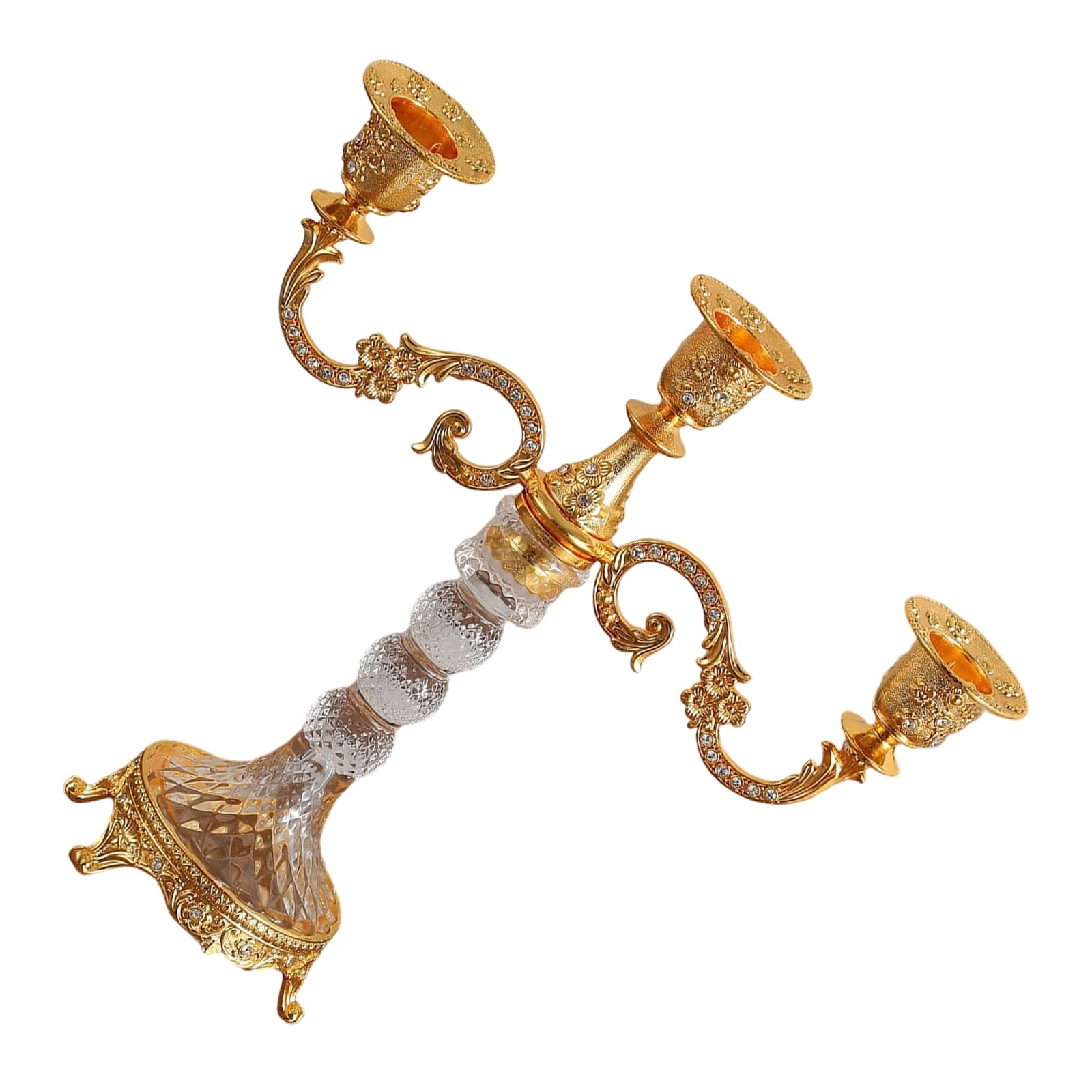 Qusinfc 3/5 Arm Candelabra Candlesticks Holders Taper Holders Stand Table Centerpieces for Formal Event, Wedding, Home Decors Iron Taper