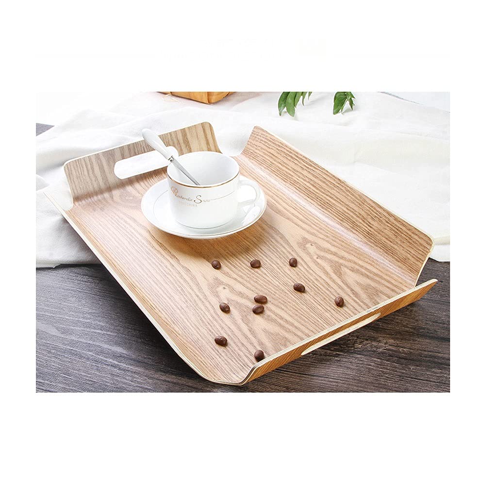 Bandejas para Servir Comida Bandeja de Madera Rectangular Pastel Pan, Pantallas, Placa, Bandeja(C)