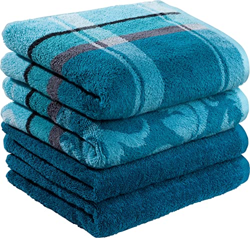 Erwin Müller Handtuch-Set 4er-Pack Petrol Größe 50x100 cm - Ludwigsburg...