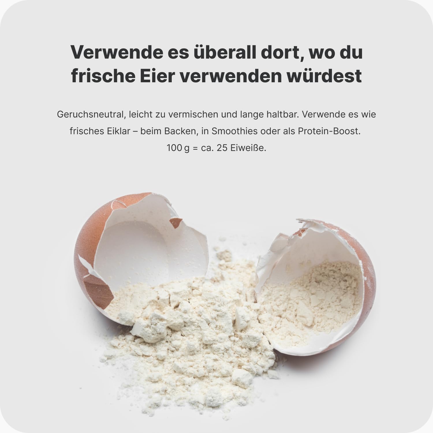 Vilgain Eiklarpulver (500 g) Neutral – 100% Getrocknetes Eiweißpulver Ohne Zusatzstoffe, Pasteurisiertes Egg White Powder Zum Backen & Kochen, High Protein Low Carb Fitness Snack, GVO-Frei