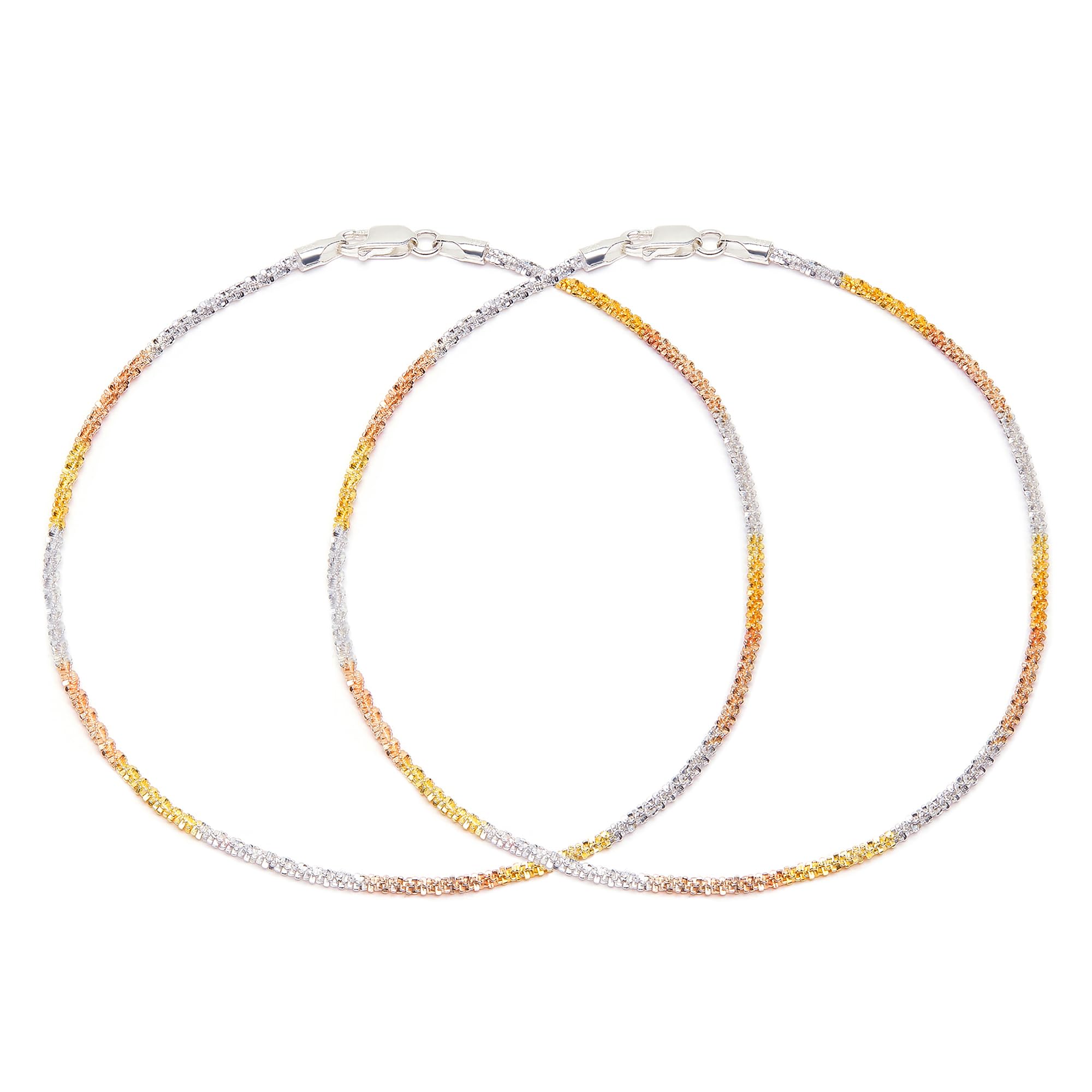 ZAVYA 925 Sterling Silver Modest Gentle Triple Tone Anklet (Pair) | Gift for Women & Girls | With Certificate of Authenticity & 925 Stamp | Karwachauth Gift for Wife (B0BT7L7RS8) Amazon Price History, Amazon Price Tracker
