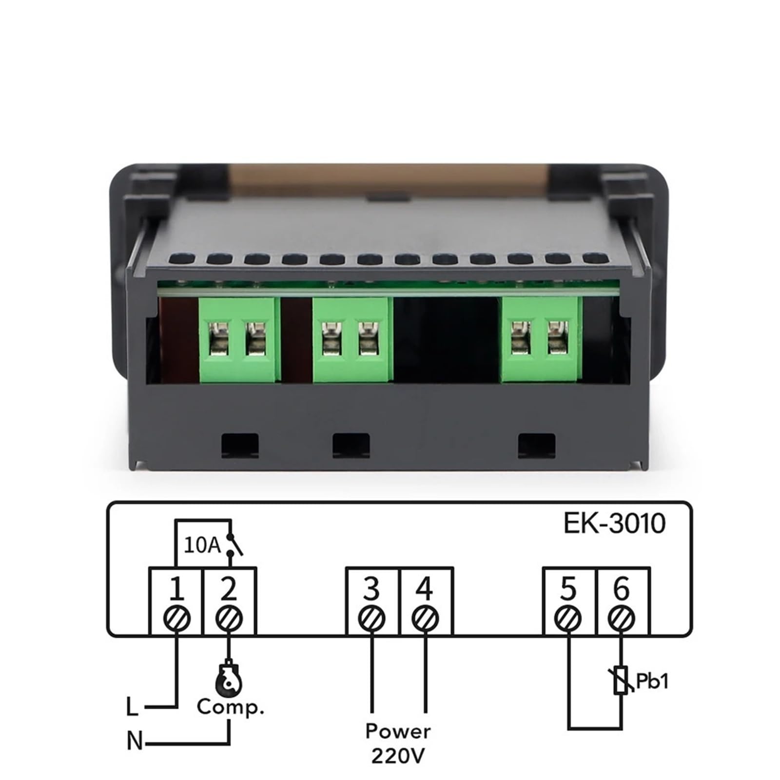 Cyfrowy regulator temperatury EK-3020, higrometr, termostat, dwa wyjścia przekaźnikowe 220 V dla inkubatora, grzałki i chłodnicy z sondą.(EK-3010)