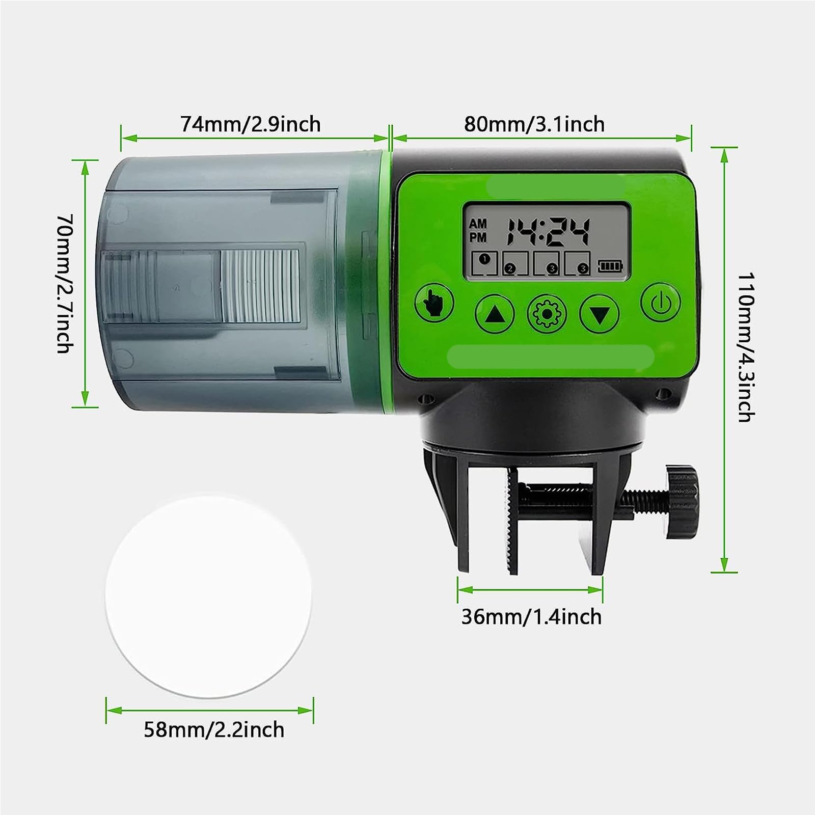 Smart Aquarium Mini Alimentatore Automatico per Pesci Alimentatori Automatici per Acquari per Pesci con Timer Dispenser per Alimenti per Animali Domestici