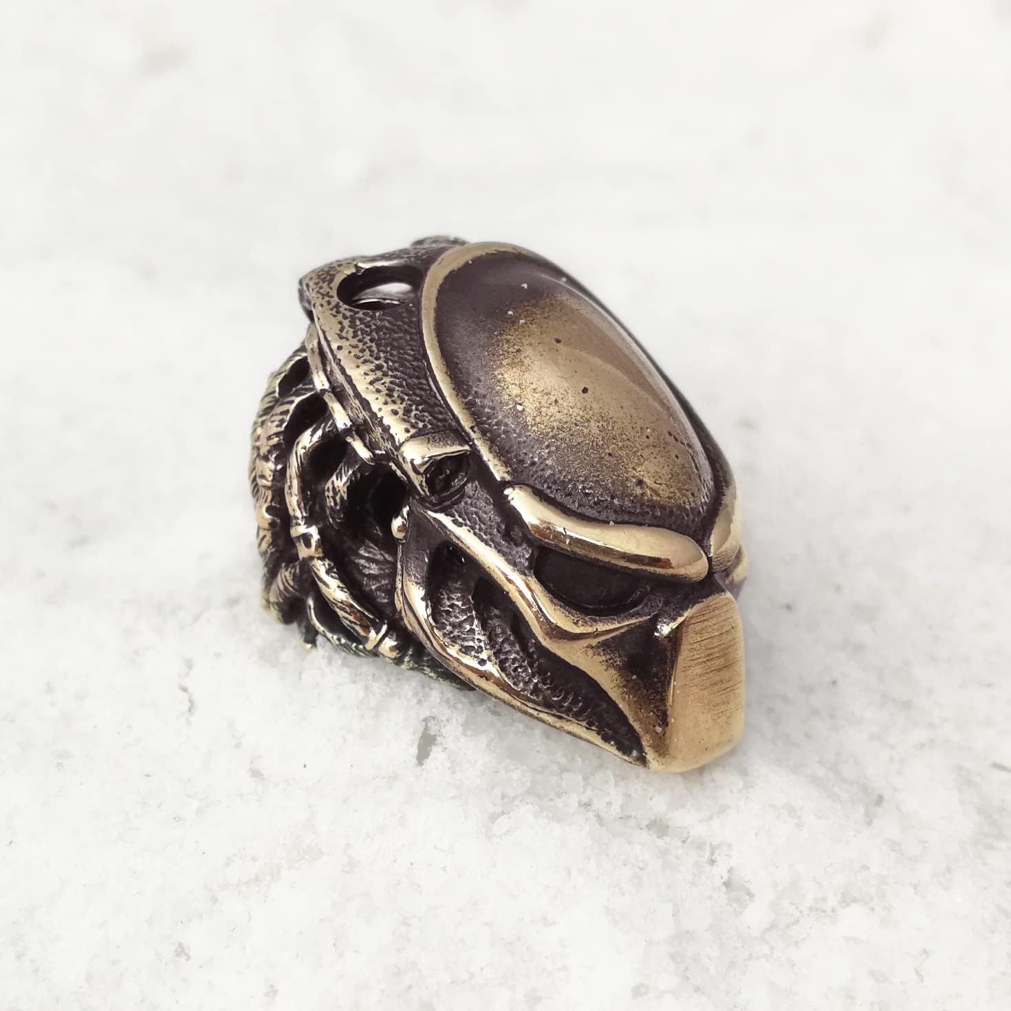 CooB EDC Paracord Bead, Knife Lanyard Bead, Pendant Predator Head with Helmet #3. Metal Hand Made Paracord Lanyard Beads for Knife Lanyard Accessories 1Pcs/Lot