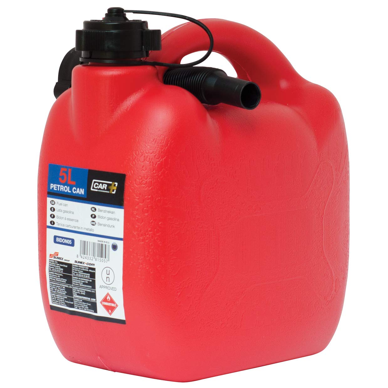 Mp Essential Red - Petrol Durable Plastic Jerry Fuel Oil Water Petrol Diesel Can Container & Funnel (Red - Petrol)