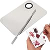 1pcs Makeup Mixing Palette,Makeup Spatula&Makeup Palette,Foundation Mixing Palette,Professional Cosmetic Makeup Palette with Stainless Steel Spatula Tool for Mixing Foundation Nail Art Makeup Tools