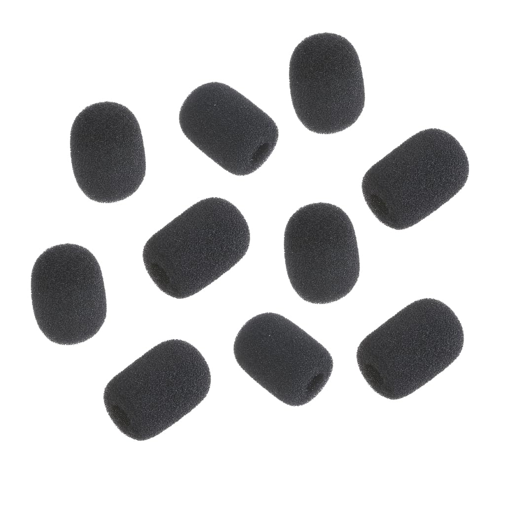 Tsophreniq 10Pc Microphone Windscreen 8mm Diameter Filter Windscreen for Headsets Microphone Sponge Cover
