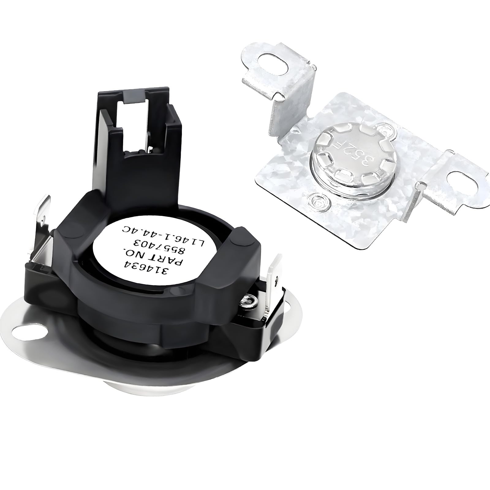 APGLSXY Home Dryer Repair Part Set 280148, 2 Piece Thermal Cut-Off Replacement Assembly with Visible Structural for Appliance Upkeep Dryer Cut Off Part Thermostat Assembly Repair Set Routine Service