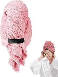 Mikrofiber Hårhandduk, Hårhandduksinpackning för kvinnor Mikrofibertorkande | Mjuk hårtorkhandduk, snabbtorkande absorberande hårturbaner för vått hår, långt, tjockt, lockigt hår