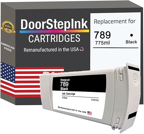 DoorStepInk Recambios de cartucho de tinta remanufacturados en los Estados Unidos para HP 789 CH615A negro para impresoras DesignJet L25500 de 42