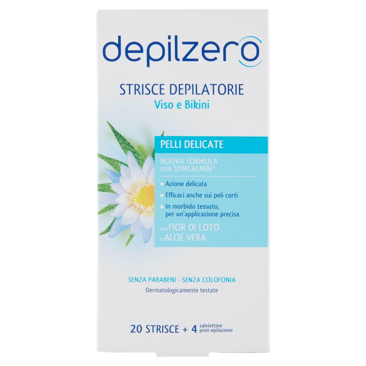 Depilzero Strisce Depilatorie Viso e Bikini - 20 Pezzi