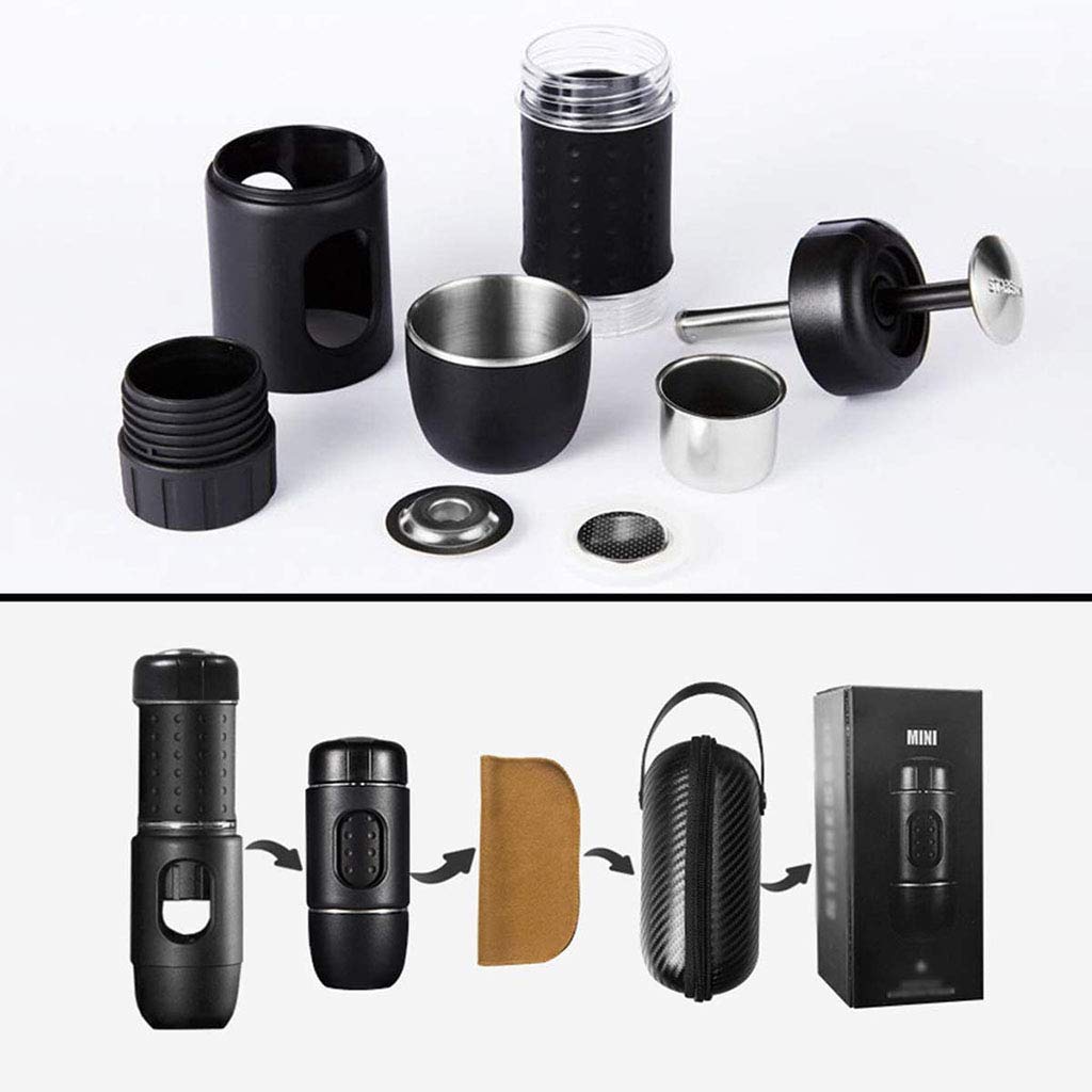 Cafetera portátil, máquina de café expreso Manual Plegable Compatible con cápsulas Nespresso de café molido para Viajes en casa, Oficina, Camping al Aire Libre (Color: A) (A) Interesting