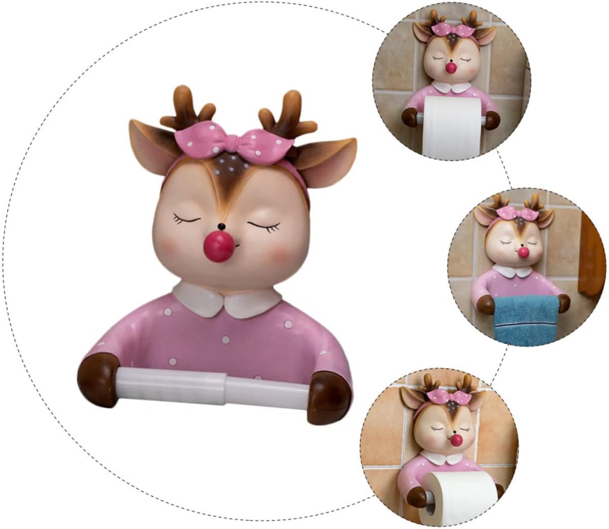 POPETPOP 1pc Cute Cartoon Toilet Paper Holder Decorative Roll Paper Shelf for Bathroom Wall-Mounted Design Functional and Stylish Bathroom Accessory Color