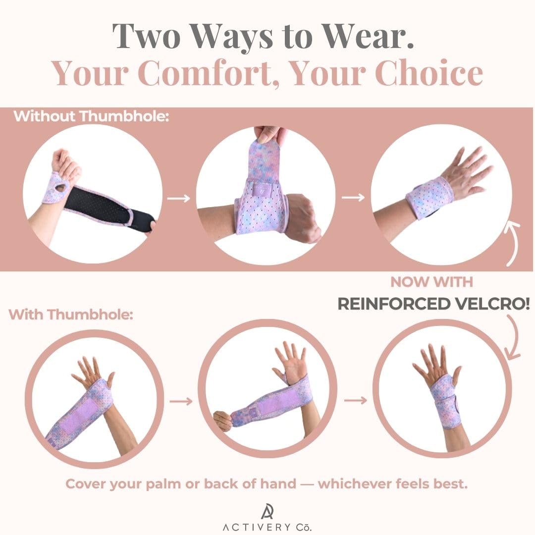 Paquete de 2 muñequeras de neopreno de compresión elegantes para mujeres para entusiastas del fitness a la moda y a la moda, levantamiento de pesas, ejercicio, artritis, túnel carpiano y alivio de