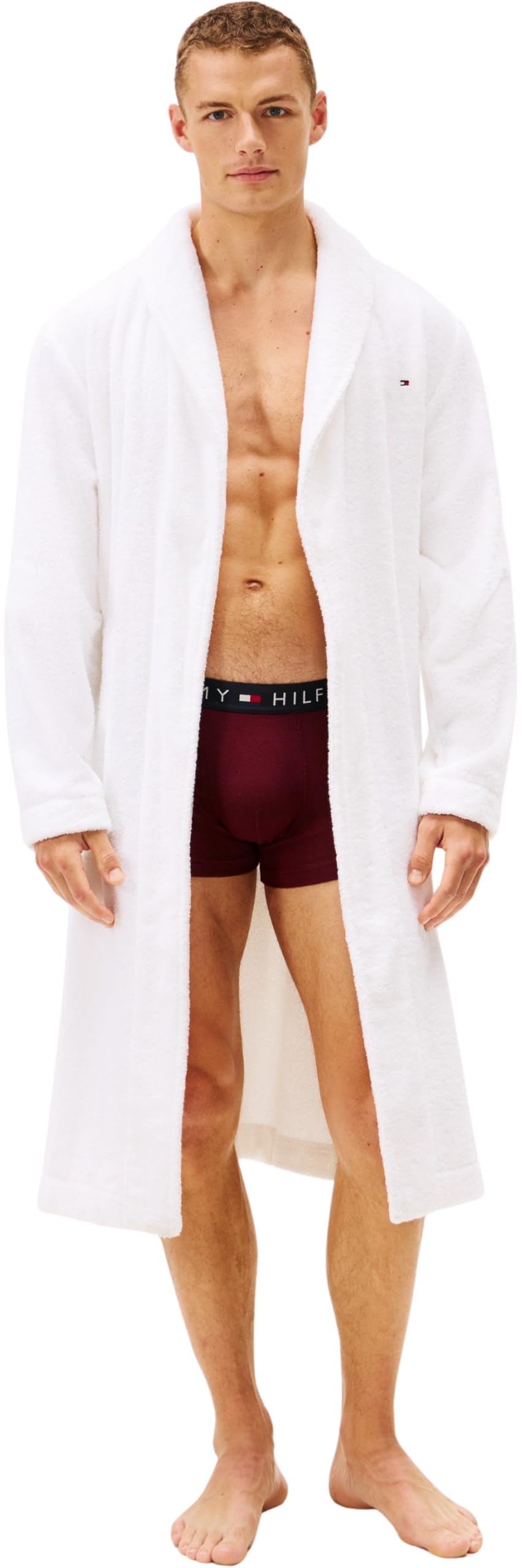 Tommy Hilfiger Peignoir de bain pour homme UM0UM03725YCF004 - Blanc - L