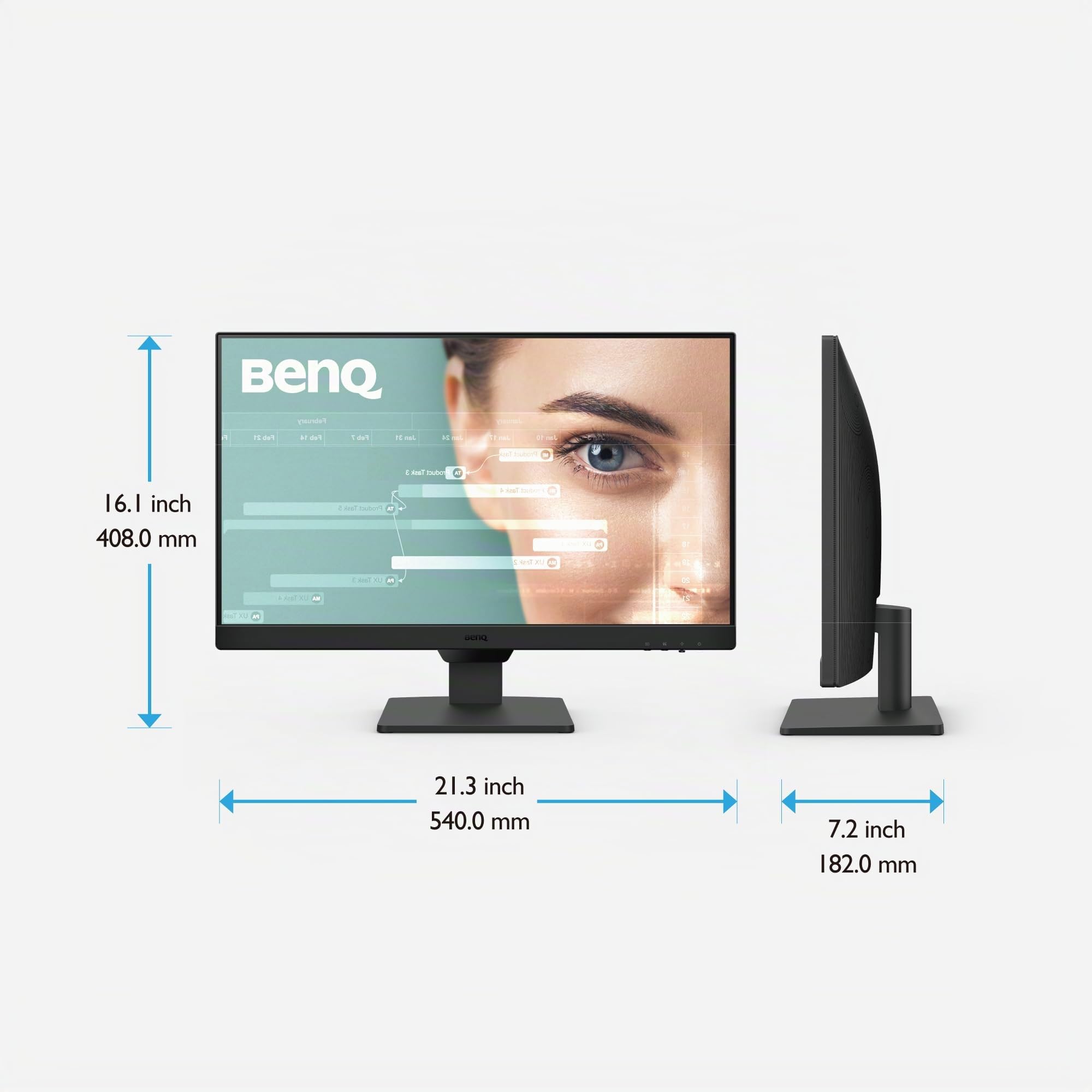 BenQ GW2490 - Schermo per computer da gioco 100 Hz 24" FHD 1920 x 1080p | IPS | Tecnologia per la cura degli occhi | Bassa luce blu | Antiriflesso | Luminosità adattiva | Altoparlanti integrati |