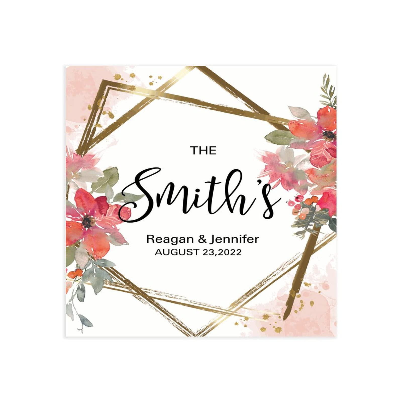 Willkommensschild aus Holz, Nachname, Hochzeit, Willkommensschild, Gartenhochzeit, Willkommensschild, Hochzeit und Empfang, Dekorationen, florales Hochzeitsschild, 50,8 x 50,8 cm